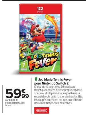 Jeu Mario Tennis Fever pour Nintendo Switch 2
