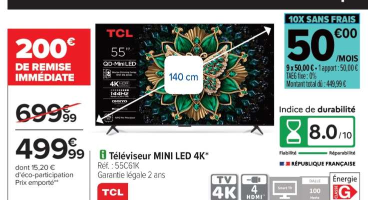 Téléviseur mini LED 4K