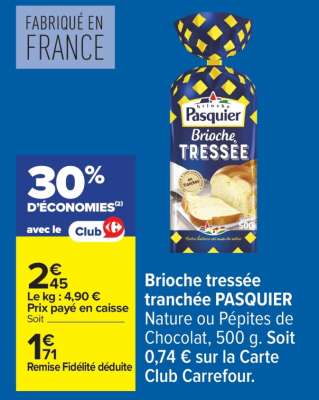 Brioche tressée tranchée PASQUIER