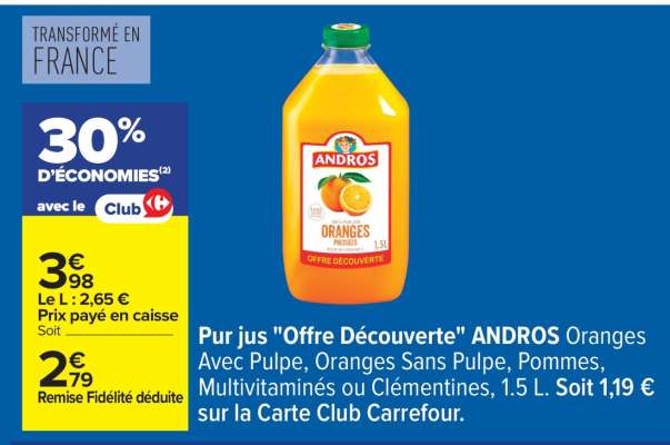 Pur jus "Offre découverte" ANDROS