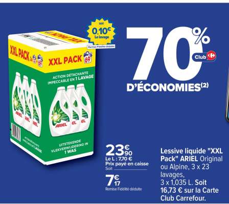 Lessive liquide "XXL PACK" Ariel
