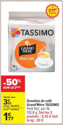 Dosettes de café Grand'Mère TASSIMO Petit Déj'