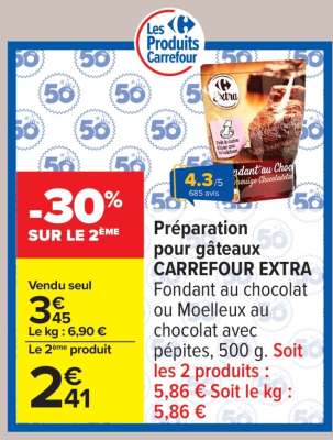 Préparation pour gâteaux CARREFOUR EXTRA