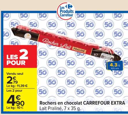 Rochers en chocolat CARREFOUR EXTRA