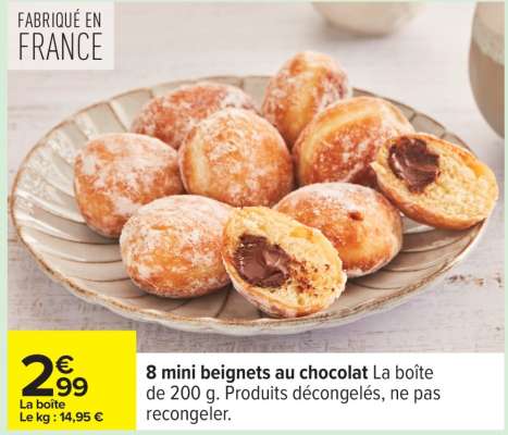 8 mini beignets au chocolat