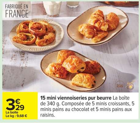 15 mini viennoiseries pur beurre