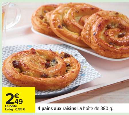 4 PAINS AUX RAISINS