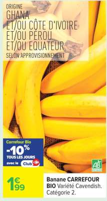 Banane CARREFOUR BIO