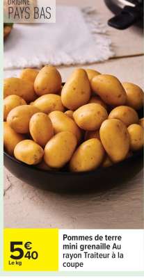 Pommes de terre mini grenaille