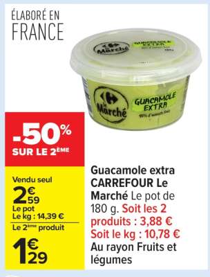 Guacamole extra CARREFOUR Le Marché