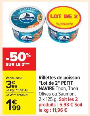 Rillettes de Poisson "Lot de 2" PETIT NAVIRE