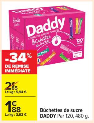 Bûchettes de sucre DADDY