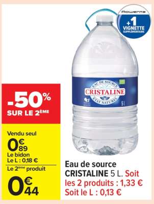 Eau de source CRISTALINE 5 L