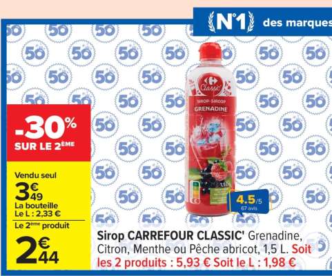 Sirop CARREFOUR CLASSIC