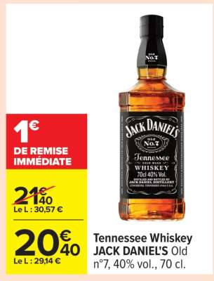 Tennessee Whiskey JACK DANIEL'S Old n°7