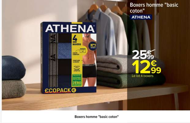 Boxers homme "basic coton"