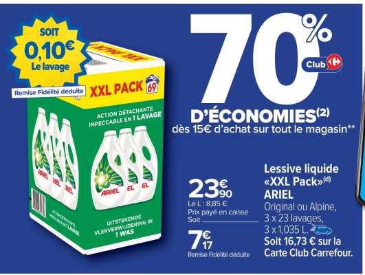 Lessive liquide "XXL PACK" Ariel