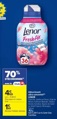 Adoucissant ultra concentré LENOR