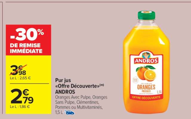 Pur jus "Offre découverte" ANDROS