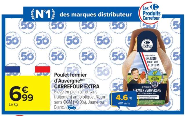 Poulet fermier d'Auvergne CARREFOUR EXTRA