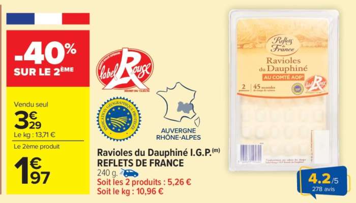 Ravioles du Dauphiné I.G.P. REFLETS DE FRANCE