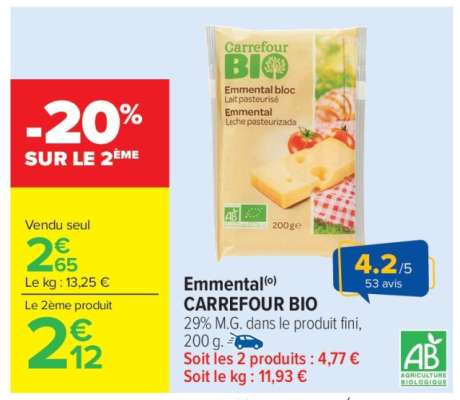 Emmental CARREFOUR BIO