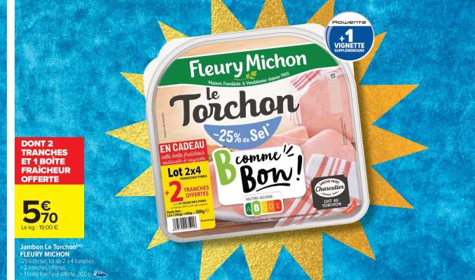 Jambon Le Torchon Fleury Michon