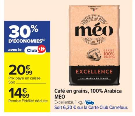 Café en grains, 100% Arabica MEO
