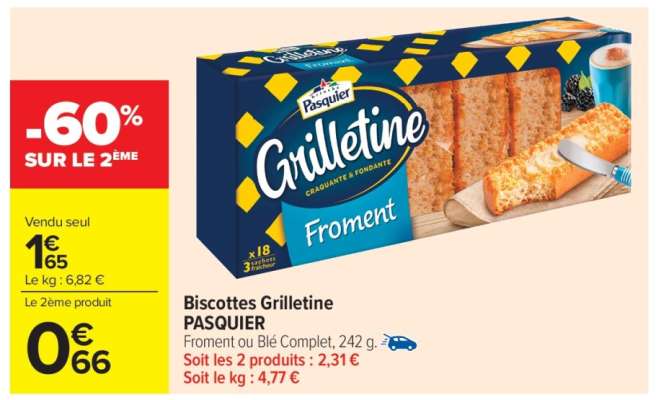 Biscottes Grilletine PASQUIER