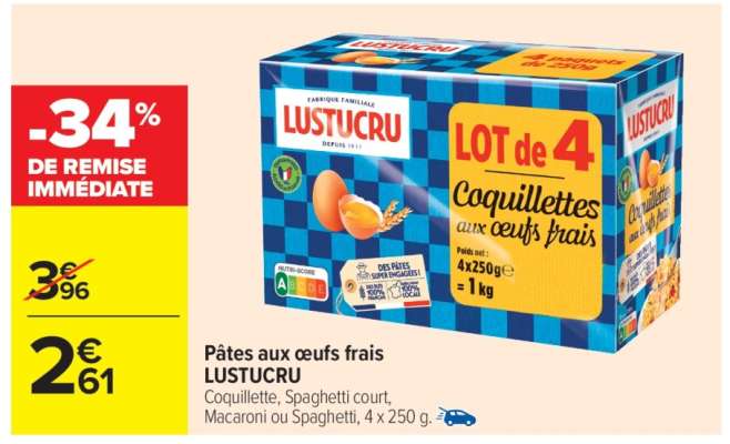 PÂTES AUX ŒUFS FRAIS "LUSTUCRU"