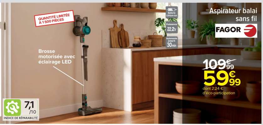 Aspirateur balai sans fil Fagor