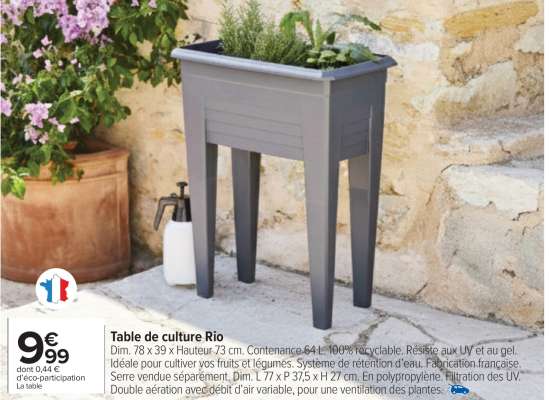 Table de culture Rio