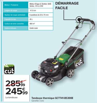 Tondeuse thermique GCTT41-BS300E