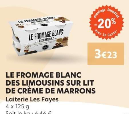 LE FROMAGE BLANC DES LIMOUSINS SUR LIT DE CRÈME DE MARRONS