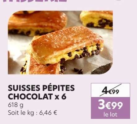 SUISSES PÉPITES CHOCOLAT x 6