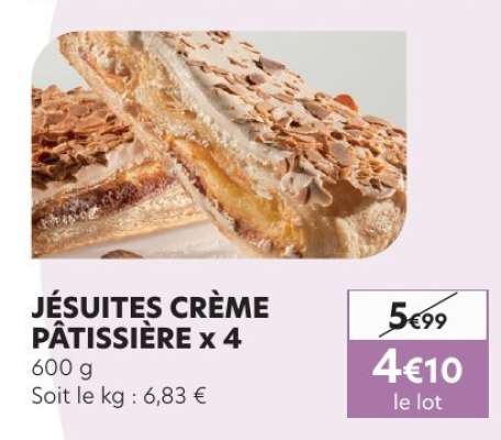 JÉSUITES CRÈME PÂTISSIÈRE x 4