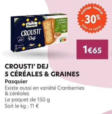 CROUSTI' DEJ 5 CÉRÉALES & GRAINES