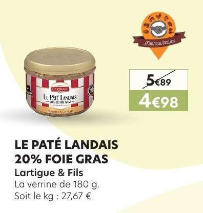 LE PÂTÉ LANDAIS 20 % FOIE GRAS