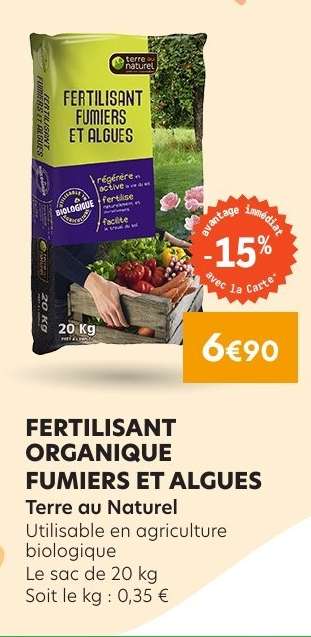 FERTILISANT ORGANIQUE FUMIERS ET ALGUES
