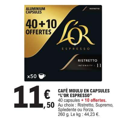 Café moulu en capsules “L’OR Espresso”