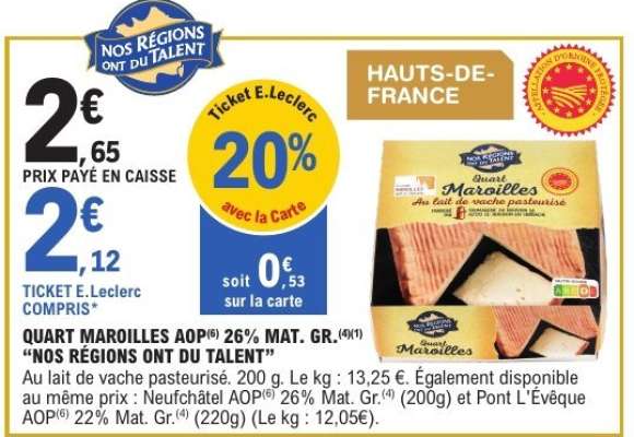 QUART MAROILLES AOP 26% MAT. GR.