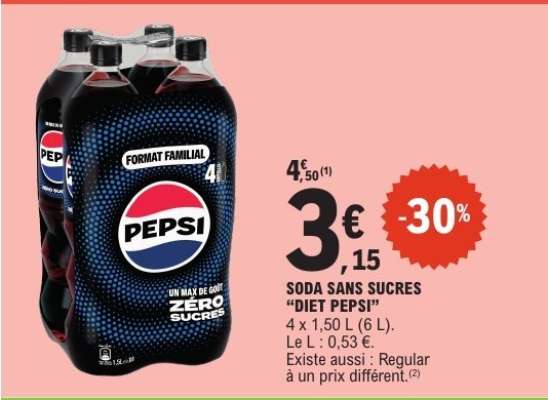 Soda Sans Sucres 'Diet Pepsi'