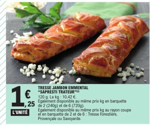 TRESSE JAMBON EMMENTAL "SAPRESTI TRAITEUR"