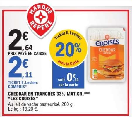 CHEDDAR EN TRANCHES 33% MAT.GR. "LES CROISÉS"