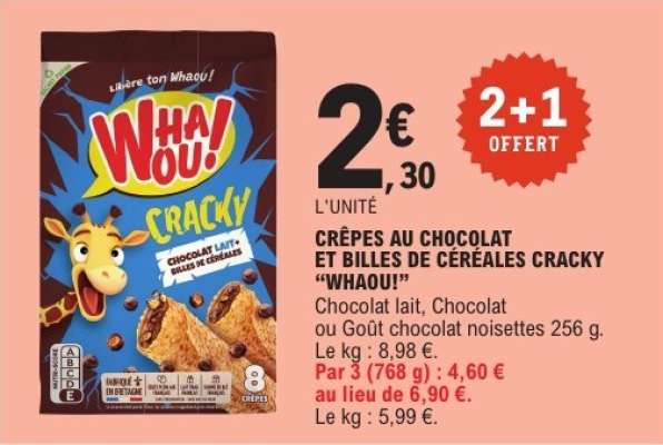 CRÊPES AU CHOCOLAT ET BILLES DE CÉRÉALES CRACKY "WHAOU!"