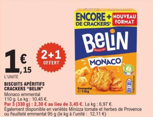 BISCUITS APÉRITIFS CRACKERS “BELIN”