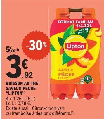 Boisson au thé saveur pêche 'Lipton'