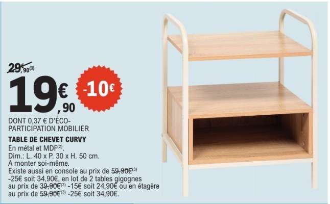 TABLE DE CHEVET CURVY