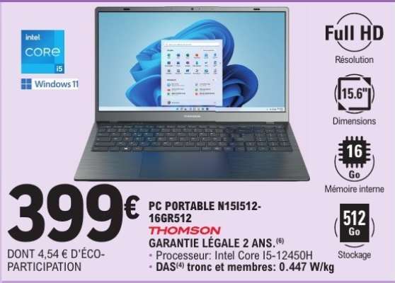 PC PORTABLE N151512-16GR512