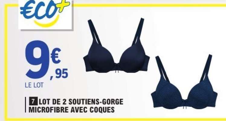 LOT DE 2 SOUTIENS-GORGE MICROFIBRE AVEC COQUES